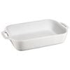  ceramic rectangular Oven dish, pure-white,,large