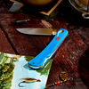 Outdoor, 3-inch, Landman Sodbuster Folding Pocket Knife, Blue Smooth Bone, small 3