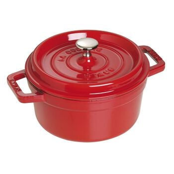 2.25 qt, round, Cocotte, cherry - Visual Imperfections,,large 1