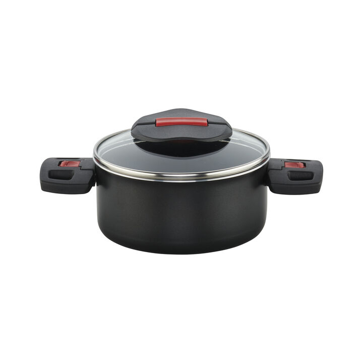 Click & Cook, Pentola con coperchio in vetro - 16 cm, alluminio, Keravis, large 3