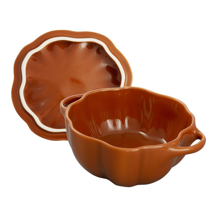 Stoneware, 0.75 qt, Pumpkin, Petite Dutch Oven, Burnt Orange, large 2