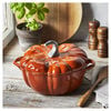 Cast Iron - Specialty Shaped Cocottes, 3.5 qt, pumpkin, Cocotte with Stainless Steel Knob, burnt orange, small 2