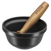 12 cm cast iron Mortar and pestle with pestle, black,,large
