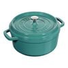 4 qt, round, Cocotte, turquoise - Visual Imperfections,,large