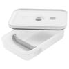 L Flat Vacuum lunch box, plastic, semitransparent-grey,,large