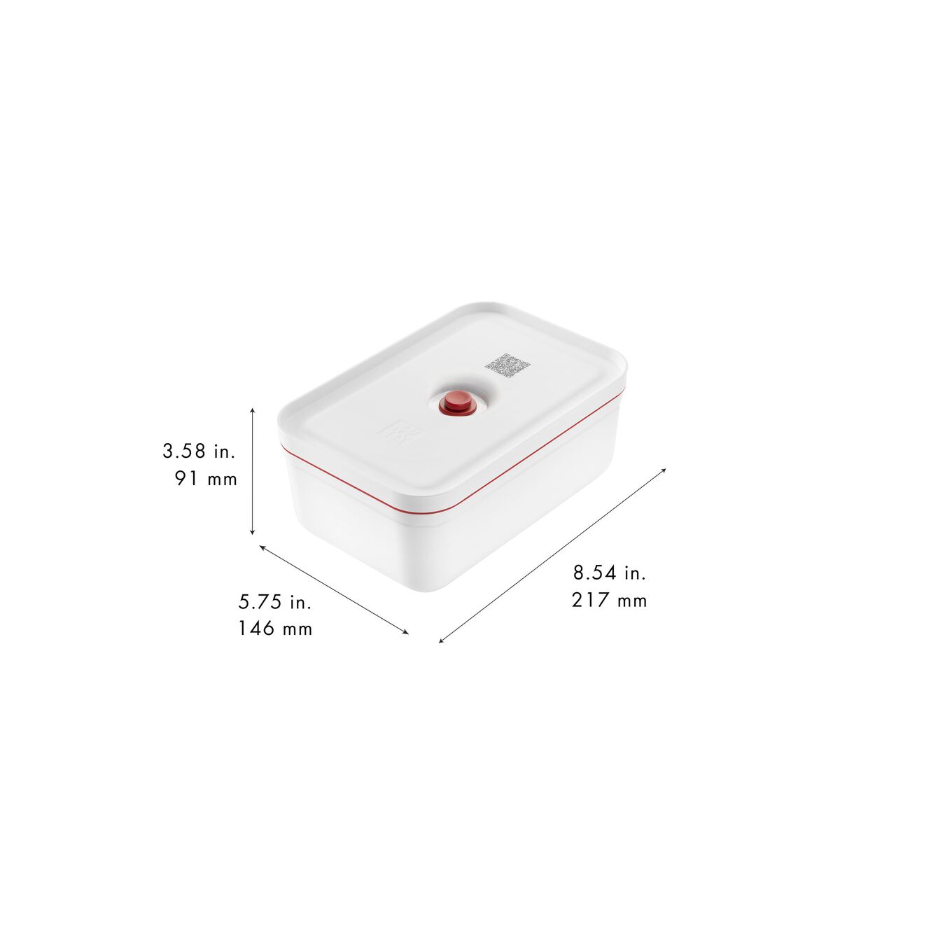 Vakuum Lunchbox L, Kunststoff, Weiß-Rot,,large 10