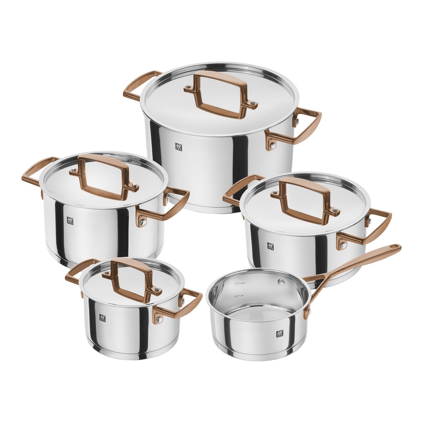 Pots and pans set 5-pcs, 18/10 Stainless Steel,,large 1