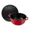 La Cocotte, 5.25 qt, Essential French Oven with Horse Lid, cherry, small 6