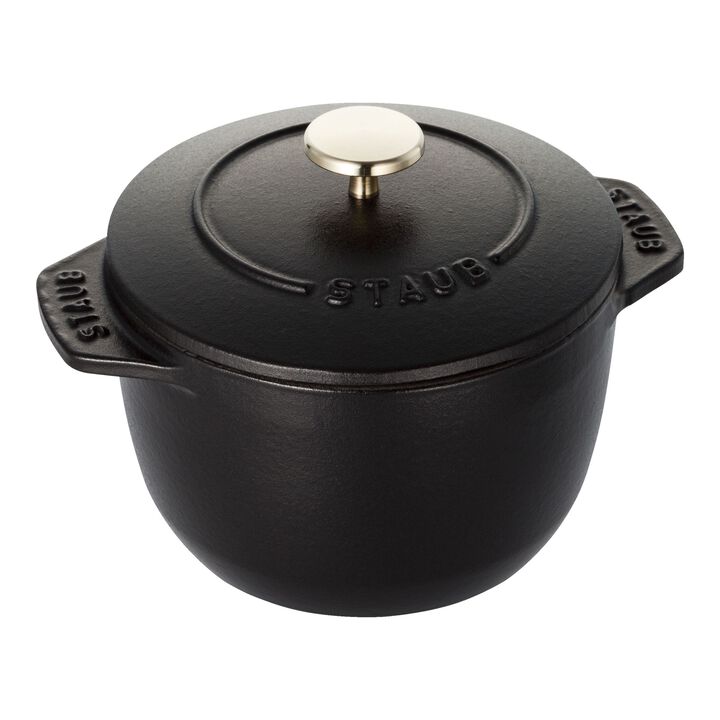 Cast Iron, 0.75 qt, Petite French Oven, black matte, large 1