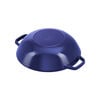 30 cm Cast iron Wok with glass lid dark-blue,,large
