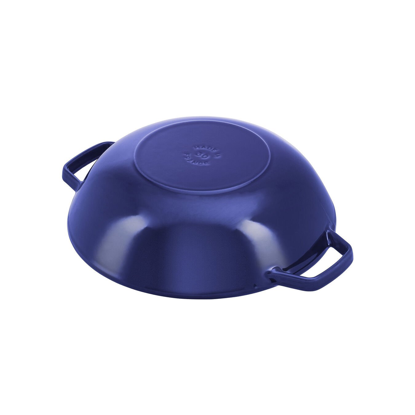 30 cm Cast iron Wok with glass lid dark-blue,,large 3