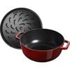 Cast Iron - Specialty Shaped Cocottes, 3.75 qt, Essential French Oven Rooster Lid, grenadine, small 5
