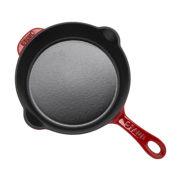 Pans, 22 cm / 8.5 inch cast iron Traditional Deep Frypan, cherry, large 3
