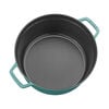 Cast Iron, 5.5 qt, Round, Cocotte, Turquoise, small 2