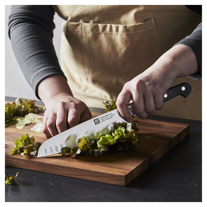 Pro, 7-inch, Hollow Edge Slim Santoku Knife, large 2