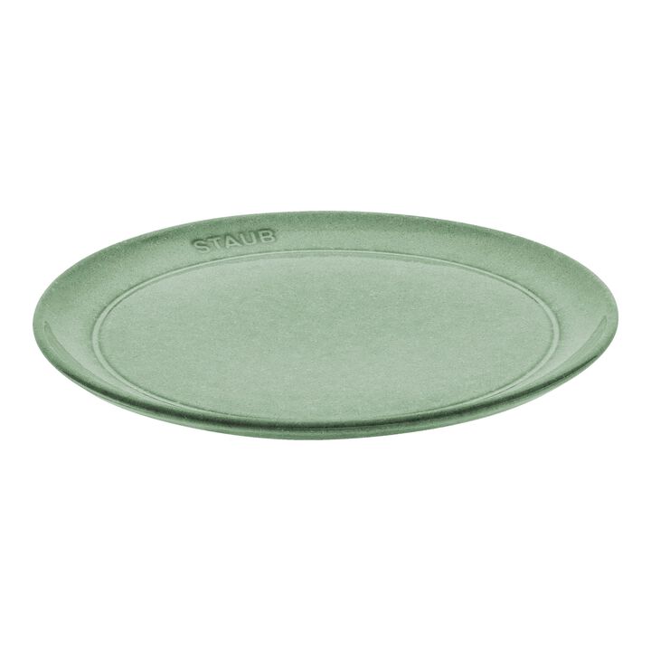 Dining Line, 20 cm ceramic round Plate flat, sage, large 1