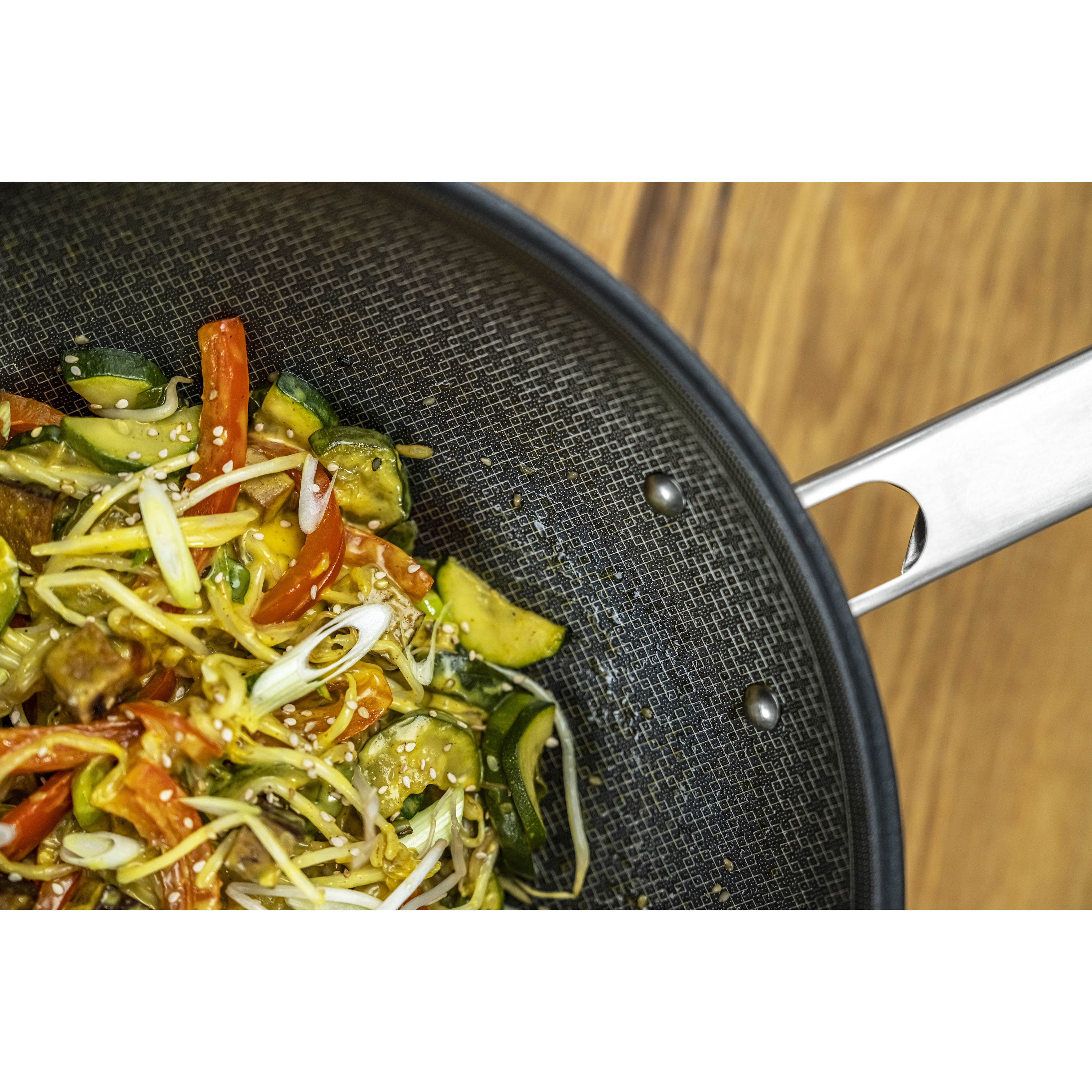 Superior Metal Finish Stir Fry Wok Style with Lid 