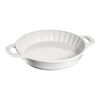 28 cm ceramic round Pie dish, pure-white,,large