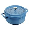 3.8 l cast iron round Cocotte, ice-blue,,large