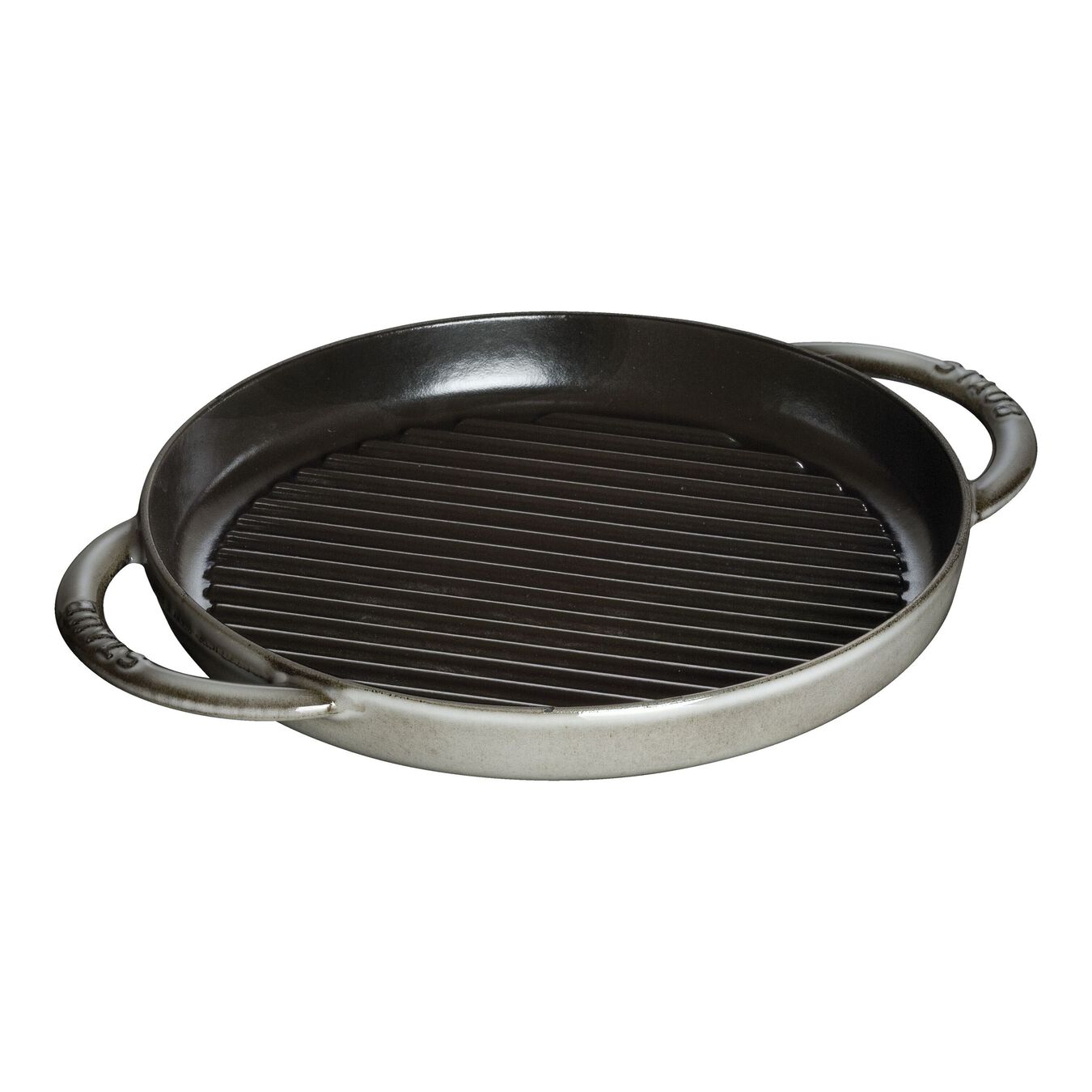 Staub Cast Iron Grill Pans 10inch, Round Double Handle Pure Grill