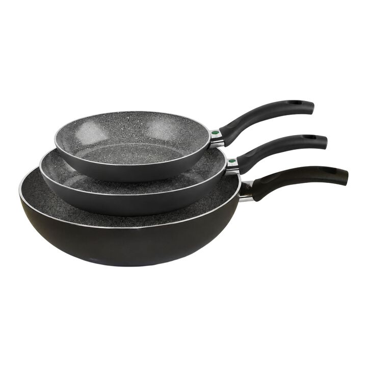 Bologna Ceramic, 3 Piece aluminum Fry pan set, large 1