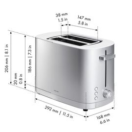 2 SHORT SLOTS TOASTER WITH BUN WARMER - SILVER