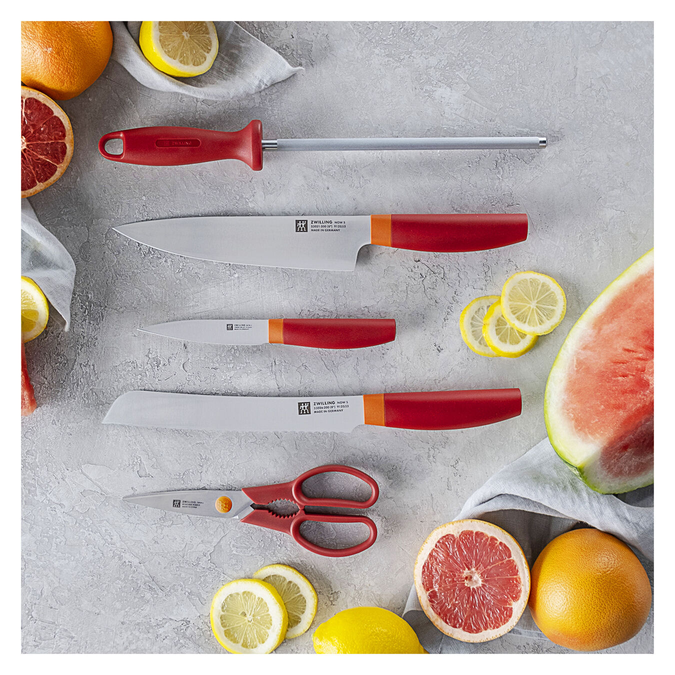 ZWILLING Now S 8pc Knife Block Set Grenada Orange Official