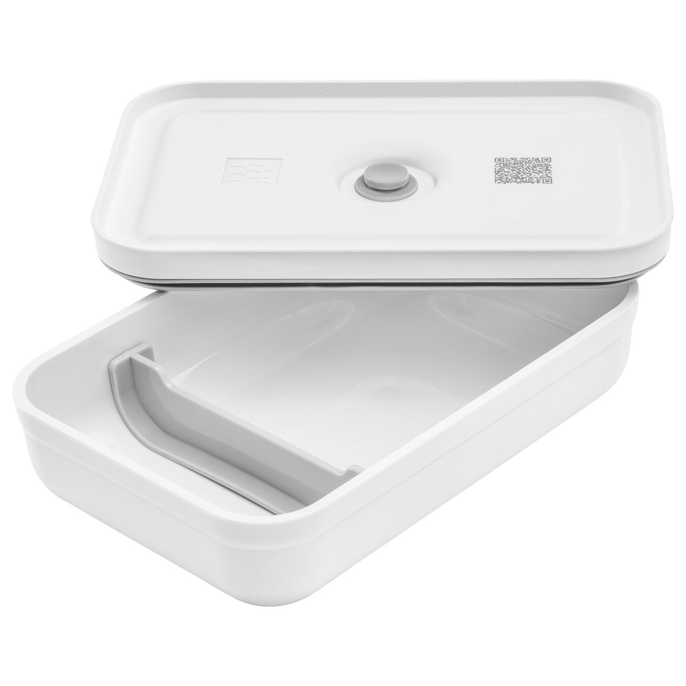 Lunch box sottovuoto L piatto, plastica, bianco-grigio,,large 5
