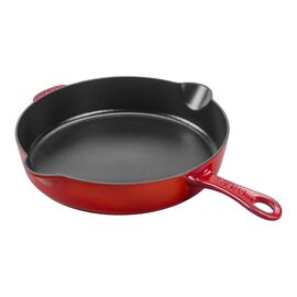 Staub Cast Iron - Fry Pans/ Skillets, 11-inch, Traditional Deep Skillet, cherry