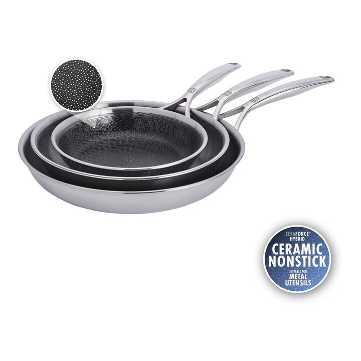 Peak, 3 Piece 18/10 Stainless Steel Fry pan set, large 1