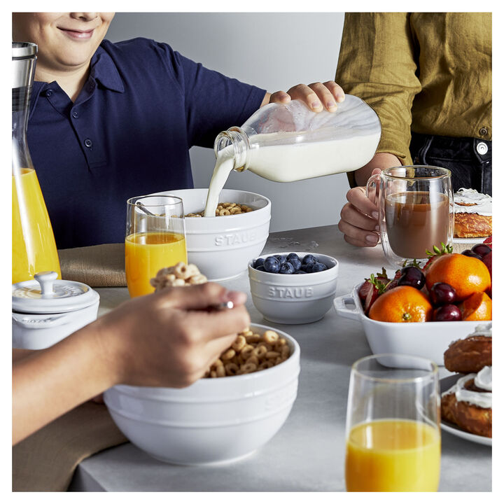 Stoneware, 3.5-inch / 2-pc, Prep Bowl Set, white, large 2