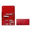 5-pcs Calf leather Snap fastener case red,,large