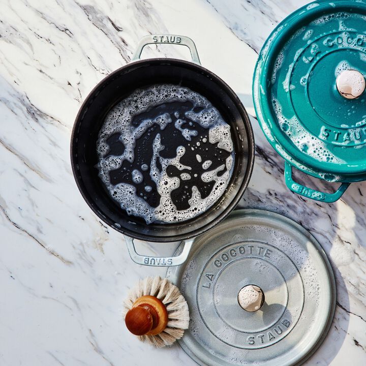 Cast Iron, 5.5 qt, Round, Dutch Oven, Turquoise, large 4