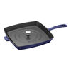 2-pc, square, 12" Grill Pan & Press Set, dark blue,,large