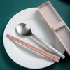Chopsticks, 3 Piece, Chopstick set, pink, small 2