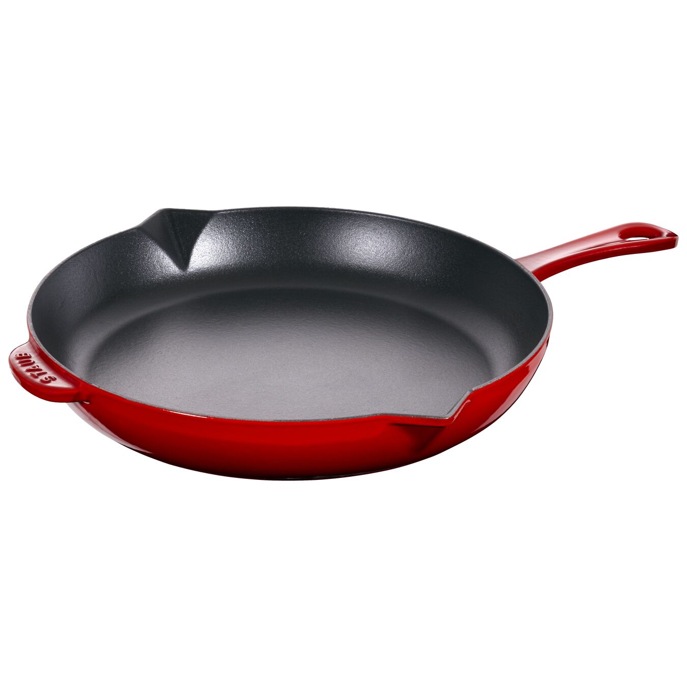 26 cm / 10 inch cast iron Frying pan with pouring spout, cherry - Visual Imperfections,,large 1