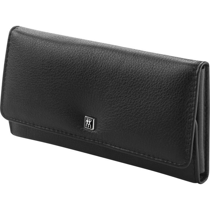 PREMIUM, 6-pc, Nappa Leather Snap Fastener Case, Black Matte, large 4