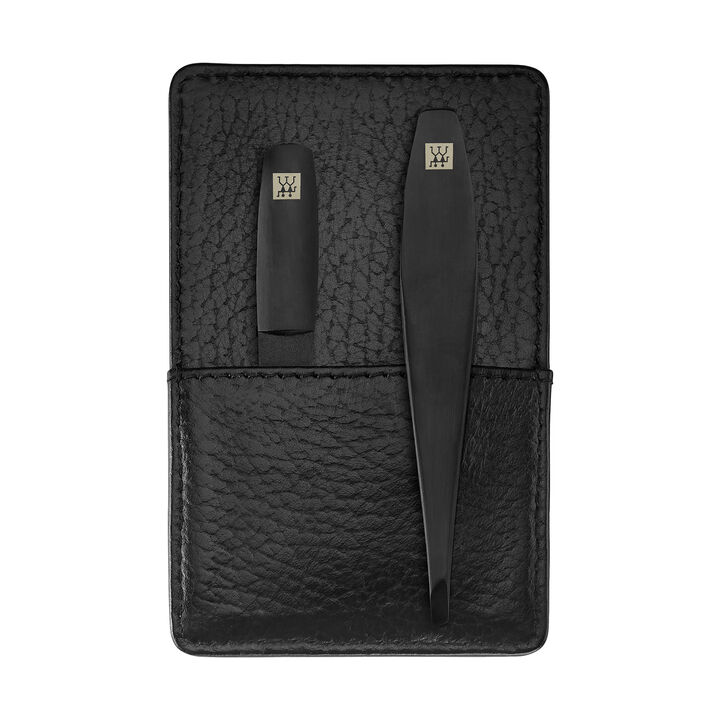 PREMIUM, 3-pcs Leather Pocket case black, large 3