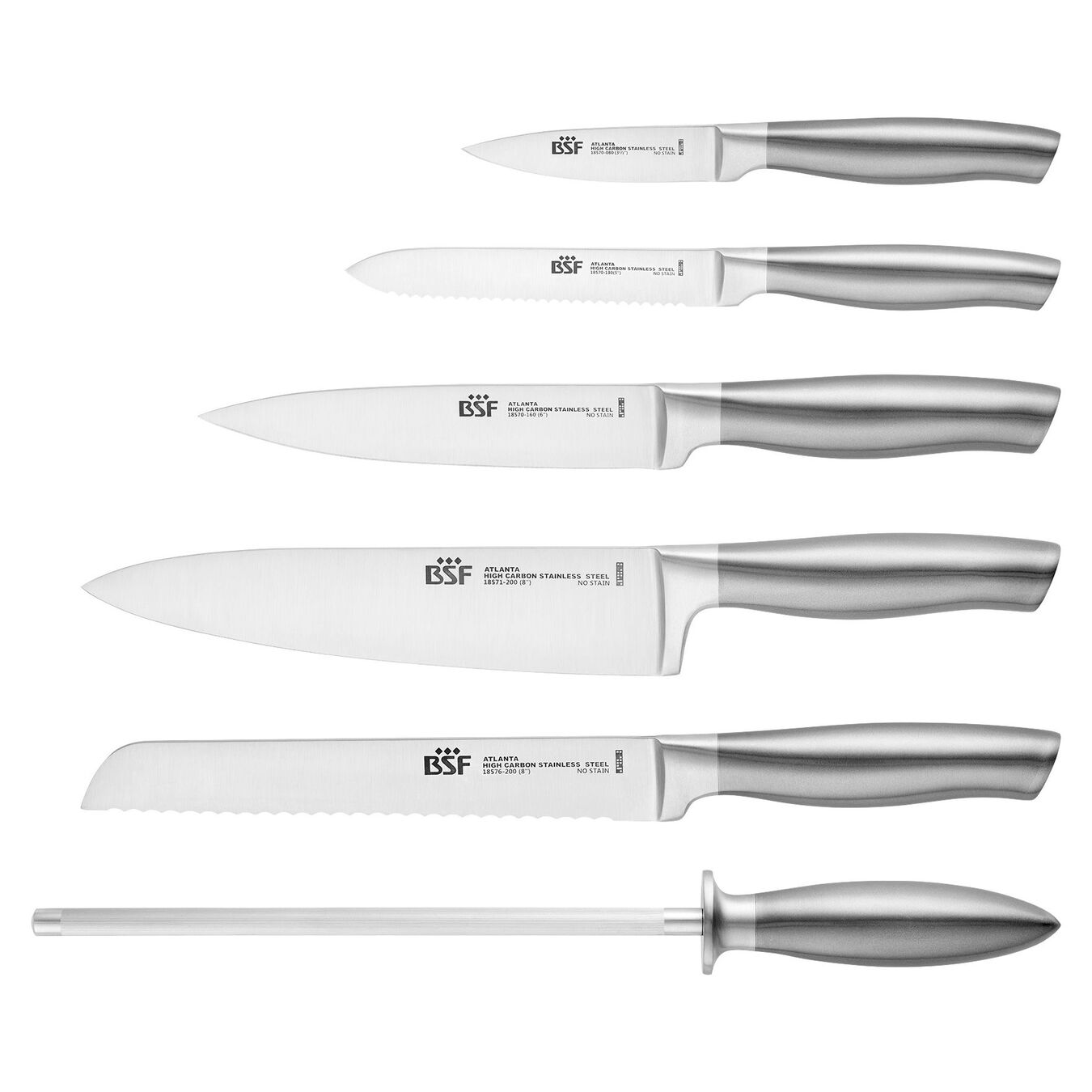 Set di coltelli con ceppo - 7-pz., grigio,,large 2