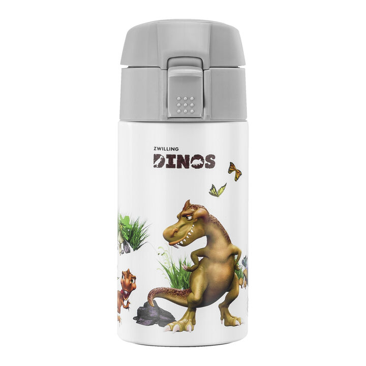 Dinos, Dinos Drinking Bottle, 350 ml, stainless steel, white-grey, large 1