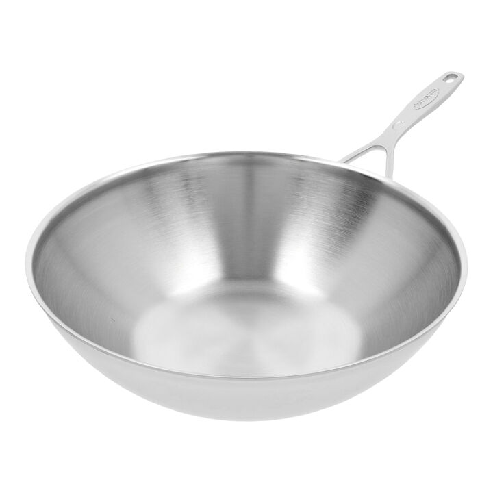 Industry 5, Flat Bottom Wok, 12 inch, 18/10 Stainless Steel, large 4