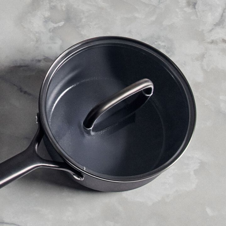 Milano, 18 cm Aluminium Saucepan with glass lid black, large 4