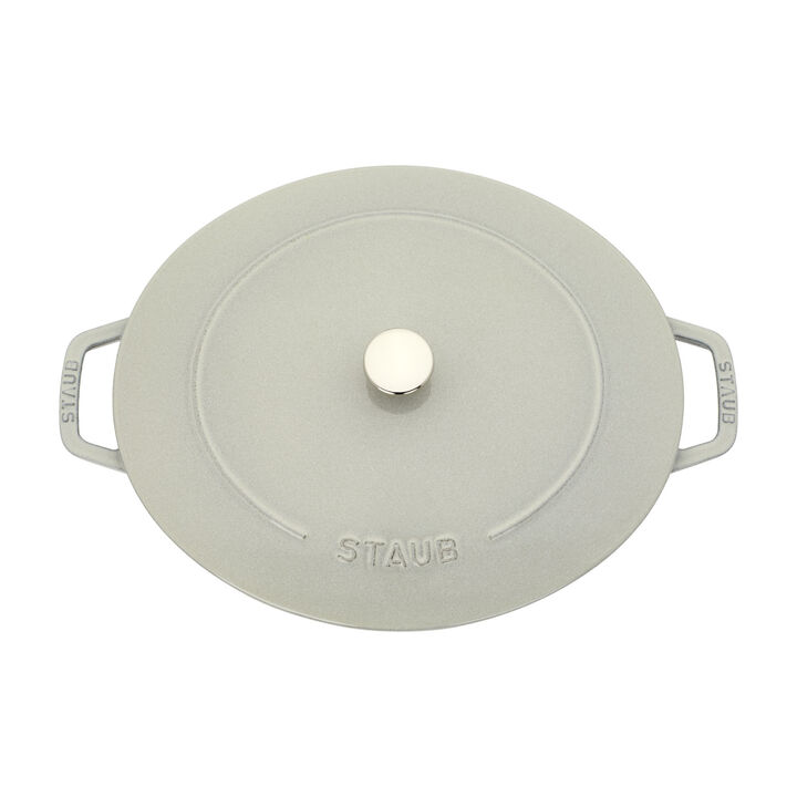 Cast Iron, 6.25 qt, Wide Oval Dutch Oven, white truffle, large 4