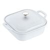 Ceramic - Covered Baking Dishes, 9-inch, Square, Covered Baking Dish, White, small 1