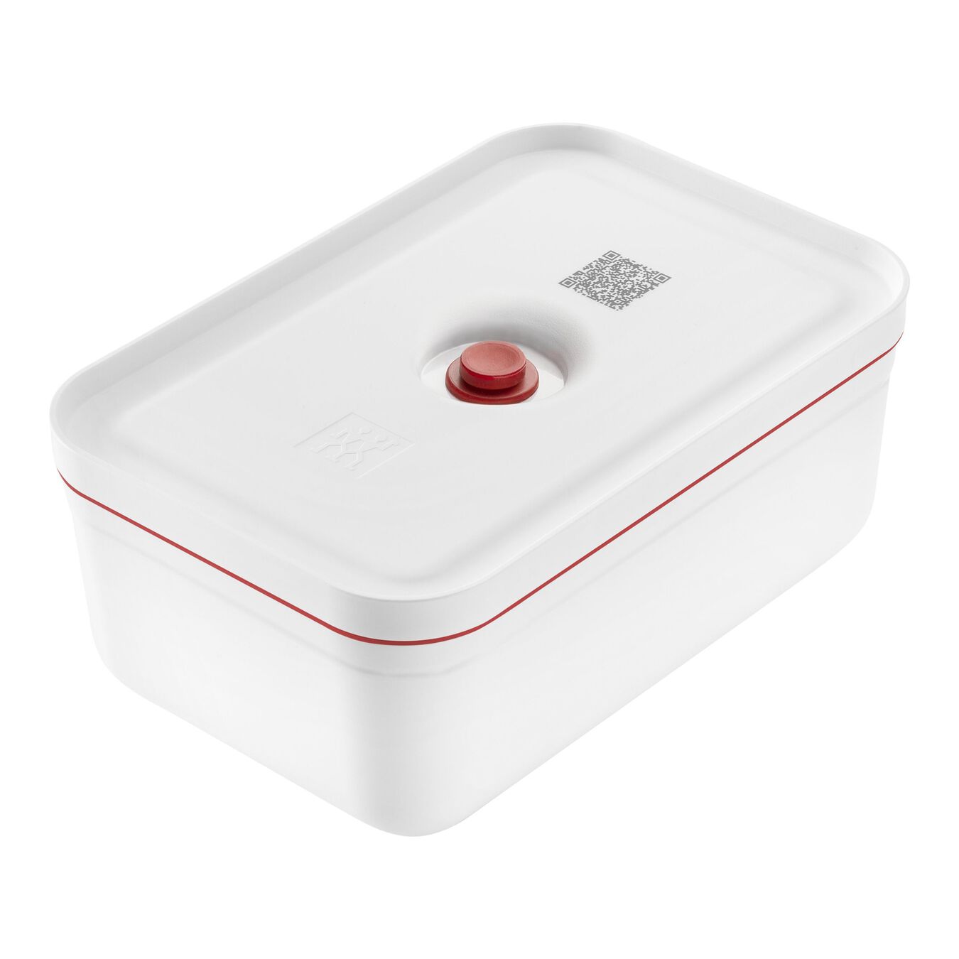 Vakuum Lunchbox L, Kunststoff, Weiß-Rot,,large 1