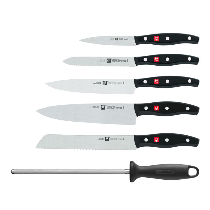 TWIN Pollux, 7-pcs, Knife block set, black, large 3