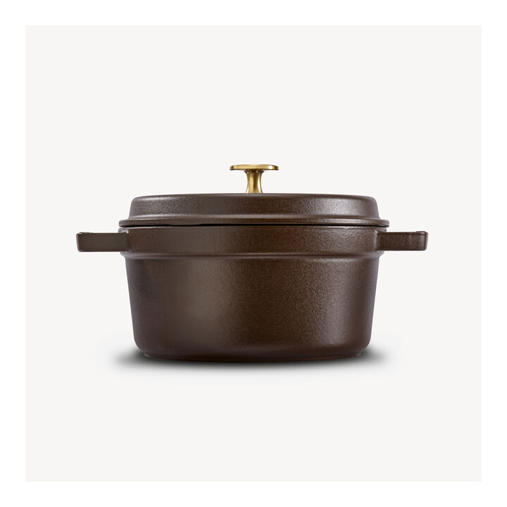 La Cocotte, Cocotte 16 cm / 1,2 l, Rund, Chokolade, Støbejern, large 3