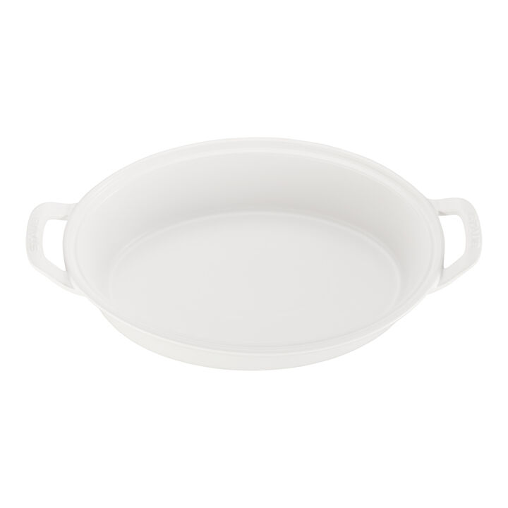 Ceramique,  ceramic Special shape bakeware, matte-white, large 3
