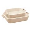 Ceramique, Rectangular Baking Dish Set White 2 Piece, small 1