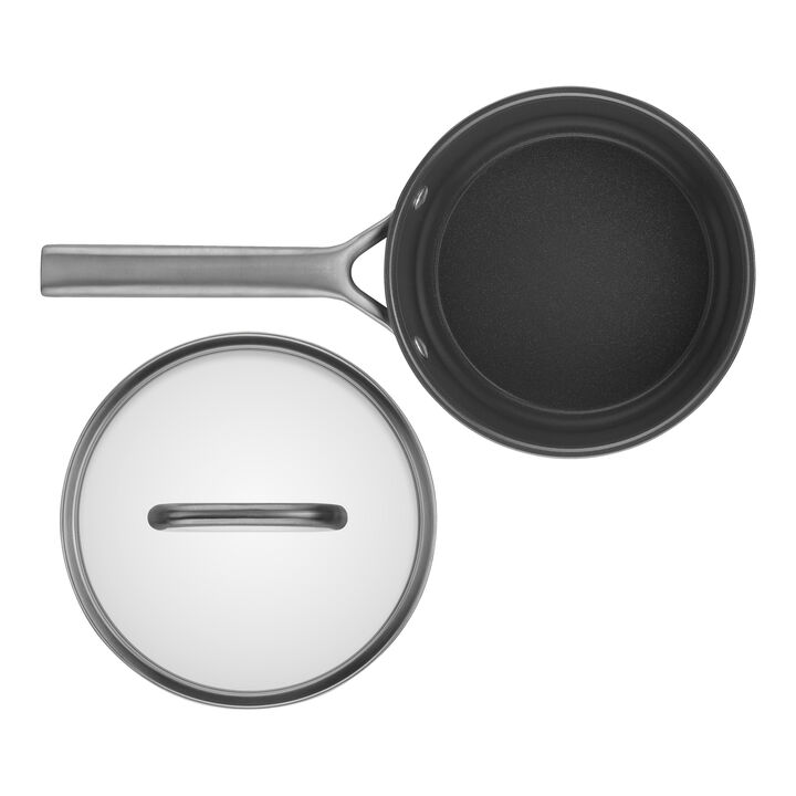 Milano, Casseruola con manico con coperchio in vetro - 18 cm, alluminio, CERAFORCE Titanium, large 2